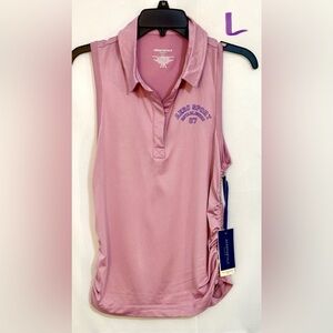 Aeropostale Pink Ruched Sleeveless Polo Top
